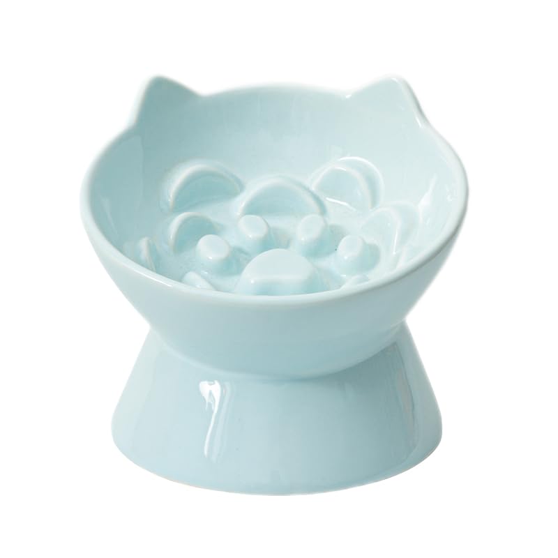 Ceramic Slow Feeder Cat Bowl
