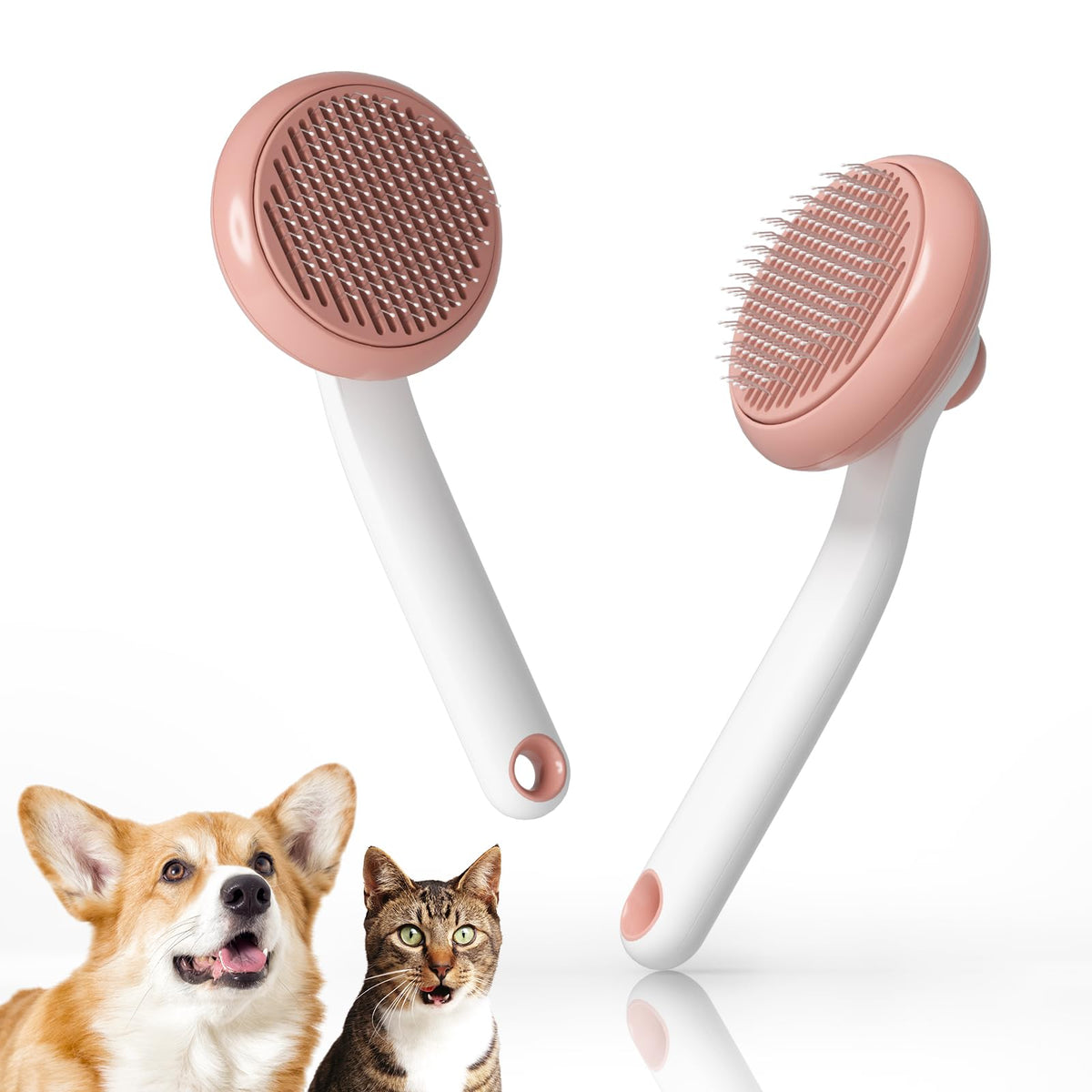 Self-Cleaning Slicker Brush – Pink
